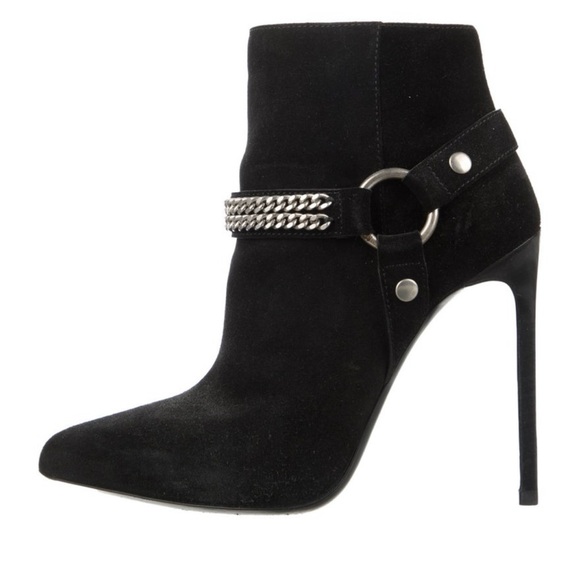 Saint Laurent Paris ankle boots suede with chain authentic - Picture 3 of 16